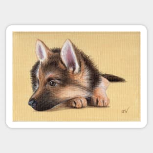 German Shepherd Puppy Sticker